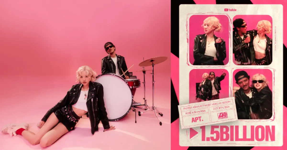Rosé and Bruno Mars Make History as APT. Becomes Fastest Asian Music Video to Reach 1.5 Billion YouTube Views